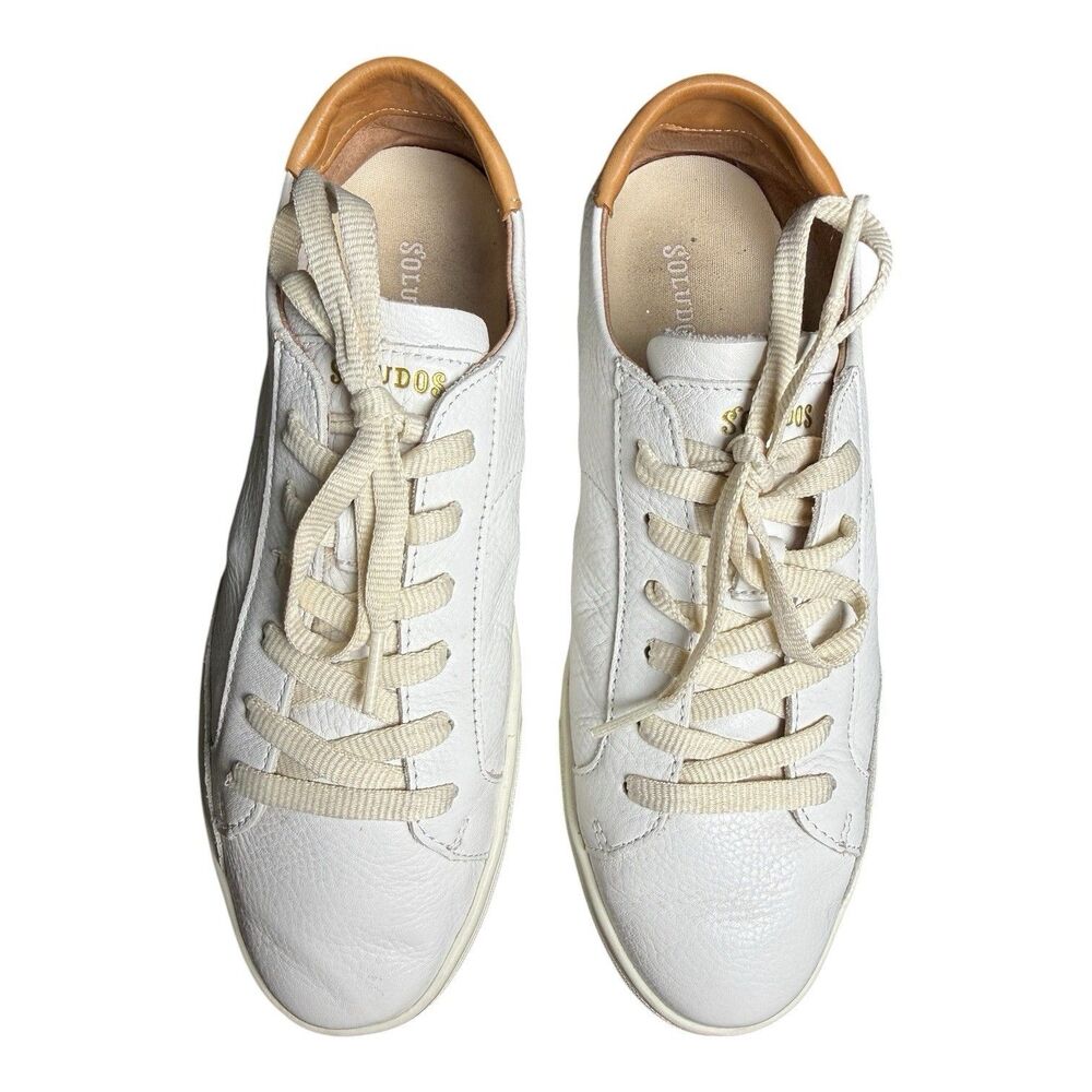 Soludos Ibiza Classic Leather Lace-Up Sneakers White Size EU 40.5 US 10 - Picture 2 of 8